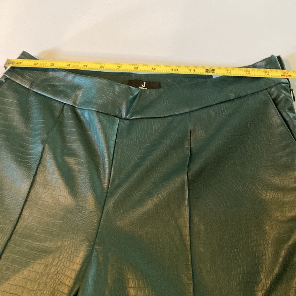J Jason Wu Faux Leather Croc Culotte Pants Evergreen Size 10 - Picture 5 of 13